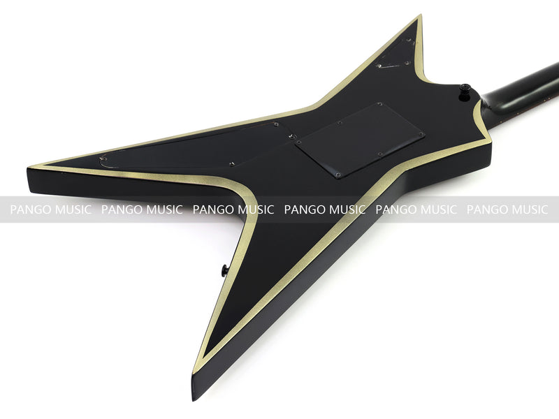 Sharp Pointed Star V Gloss Black Finish Electric Guitar (LRG-018X)