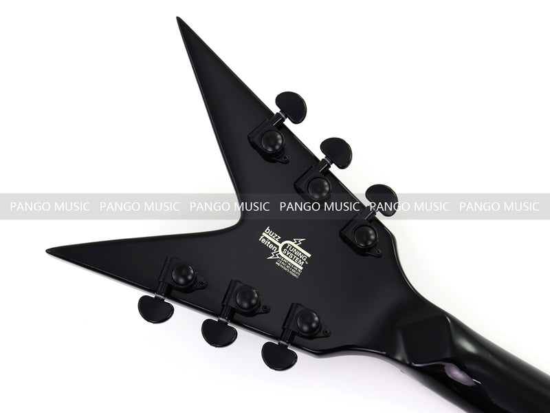 Sharp Pointed Star V Gloss Black Finish Electric Guitar (LRG-018X)