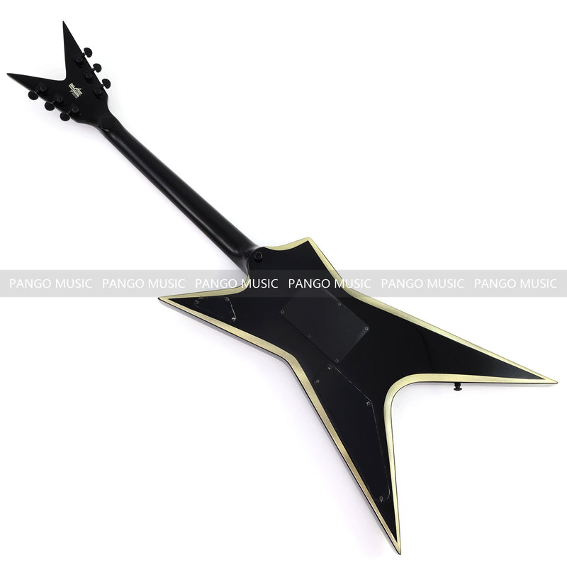 Sharp Pointed Star V Gloss Black Finish Electric Guitar (LRG-018X)