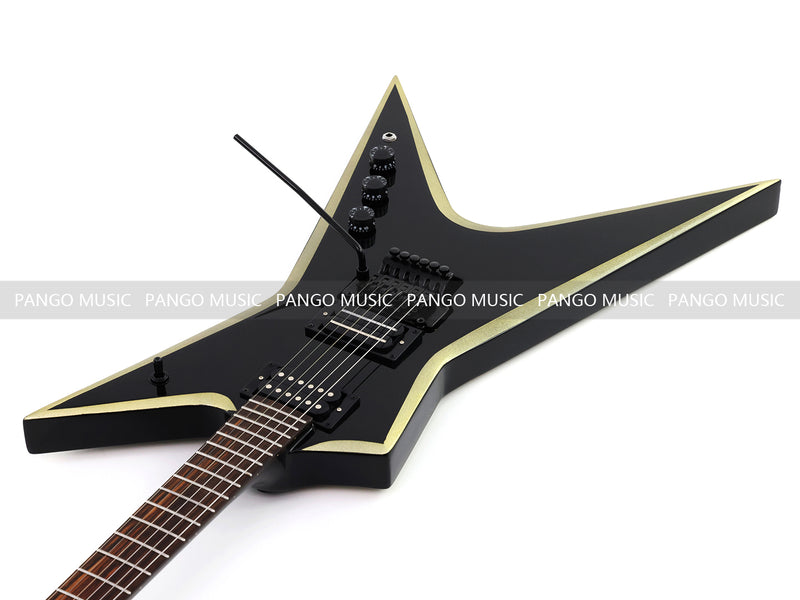 Sharp Pointed Star V Gloss Black Finish Electric Guitar (LRG-018X)