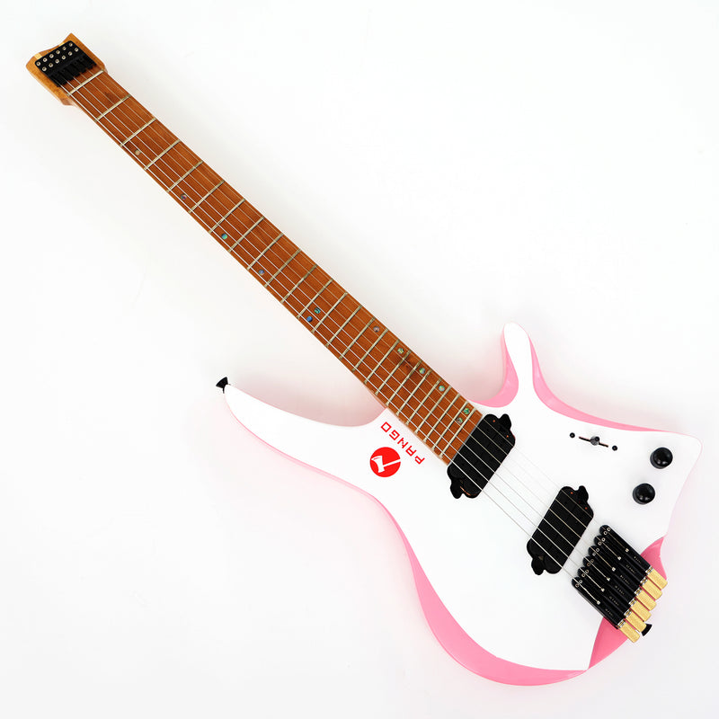 Slanted Frets Roasted Maple Neck Headless Electric Guitar with Active Electronics (PWT-1996X)