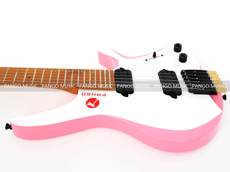 Slanted Frets Roasted Maple Neck Headless Electric Guitar with Active Electronics (PWT-1996X)