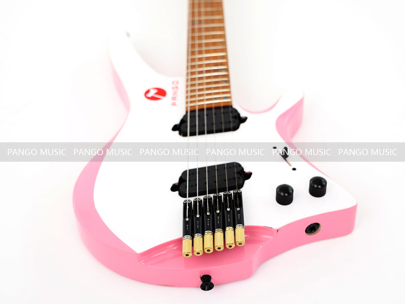 Slanted Frets Roasted Maple Neck Headless Electric Guitar with Active Electronics (PWT-1996X)