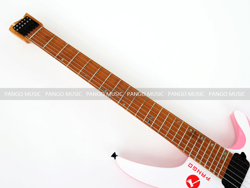 Slanted Frets Roasted Maple Neck Headless Electric Guitar with Active Electronics (PWT-1996X)