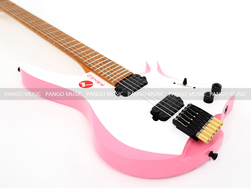 Slanted Frets Roasted Maple Neck Headless Electric Guitar with Active Electronics (PWT-1996X)