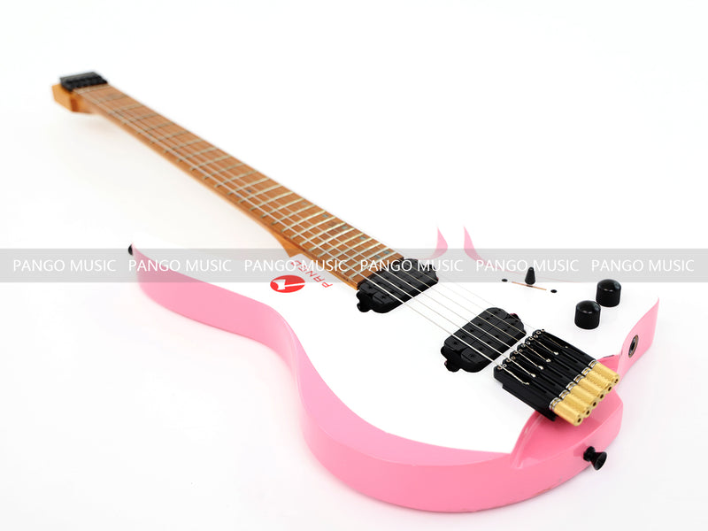 Slanted Frets Roasted Maple Neck Headless Electric Guitar with Active Electronics (PWT-1996X)