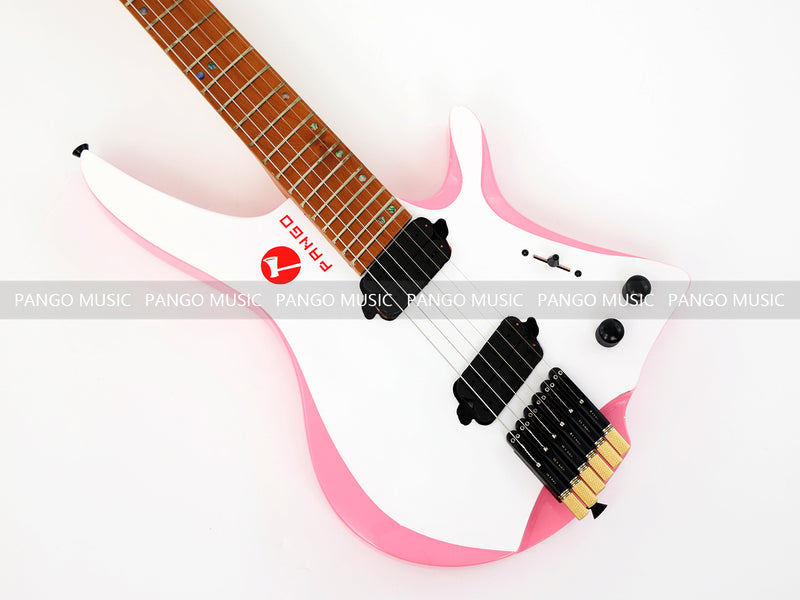 Slanted Frets Roasted Maple Neck Headless Electric Guitar with Active Electronics (PWT-1996X)
