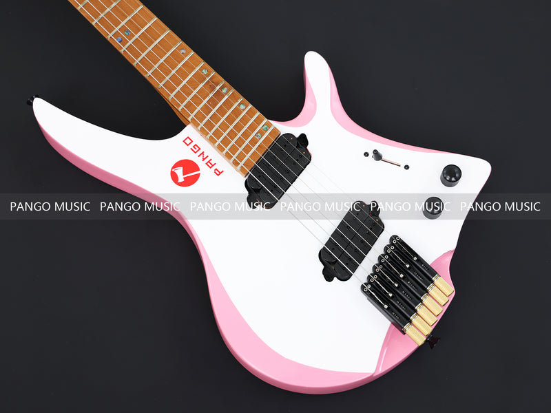 Slanted Frets Roasted Maple Neck Headless Electric Guitar with Active Electronics (PWT-1996X)