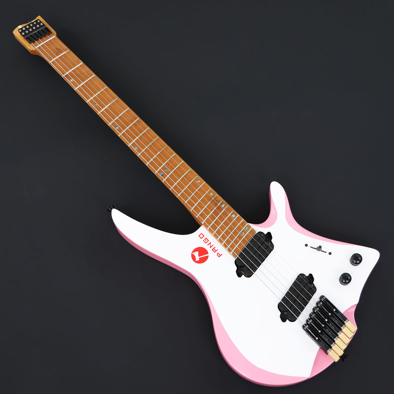 Slanted Frets Roasted Maple Neck Headless Electric Guitar with Active Electronics (PWT-1996X)