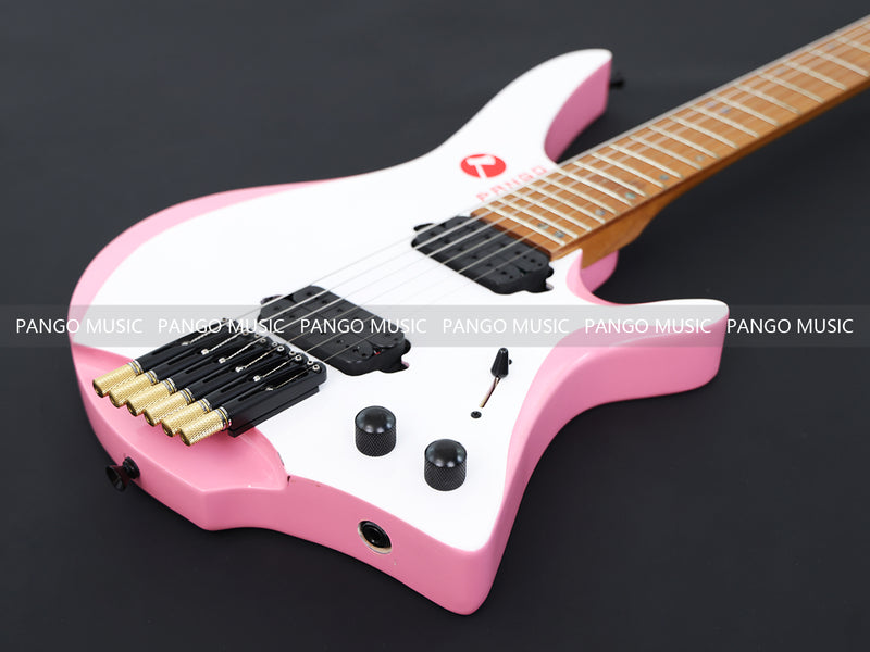 Slanted Frets Roasted Maple Neck Headless Electric Guitar with Active Electronics (PWT-1996X)