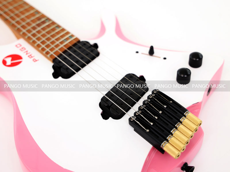 Slanted Frets Roasted Maple Neck Headless Electric Guitar with Active Electronics (PWT-1996X)