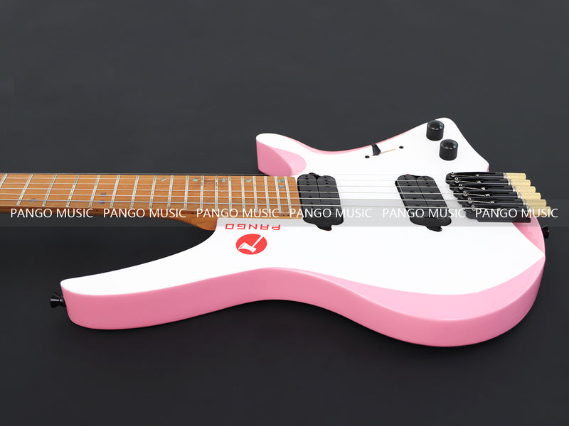 Slanted Frets Roasted Maple Neck Headless Electric Guitar with Active Electronics (PWT-1996X)