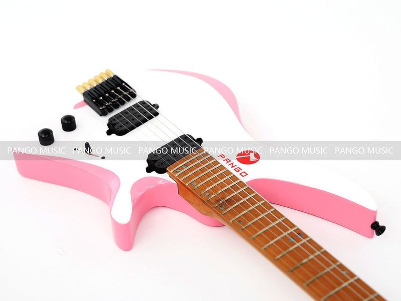 Slanted Frets Roasted Maple Neck Headless Electric Guitar with Active Electronics (PWT-1996X)