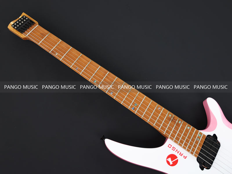 Slanted Frets Roasted Maple Neck Headless Electric Guitar with Active Electronics (PWT-1996X)