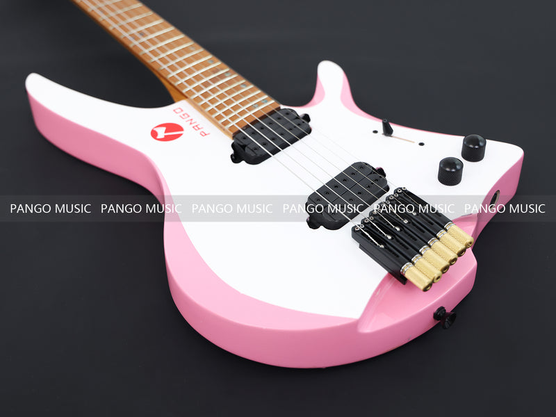 Slanted Frets Roasted Maple Neck Headless Electric Guitar with Active Electronics (PWT-1996X)