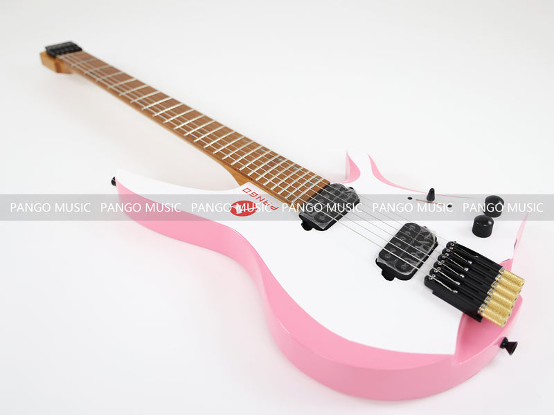 Slanted Frets Roasted Maple Neck Headless Electric Guitar with Active Electronics (PWT-1996)