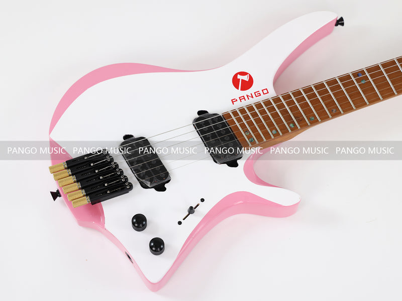 Slanted Frets Roasted Maple Neck Headless Electric Guitar with Active Electronics (PWT-1996)