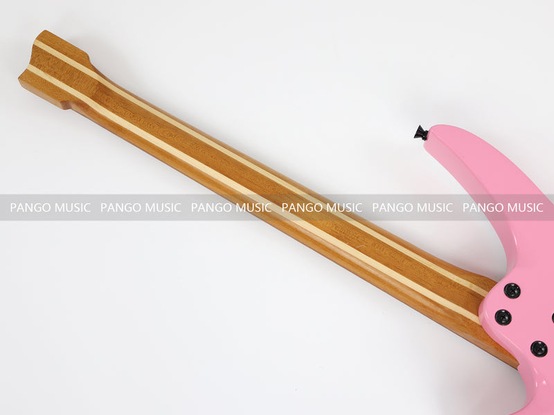 Slanted Frets Roasted Maple Neck Headless Electric Guitar with Active Electronics (PWT-1996)