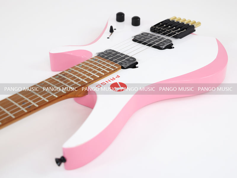 Slanted Frets Roasted Maple Neck Headless Electric Guitar with Active Electronics (PWT-1996)
