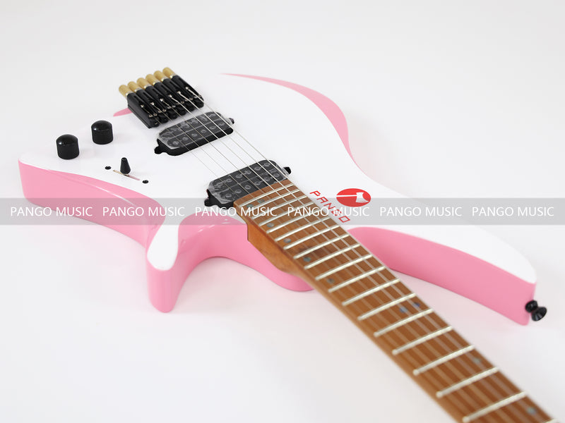 Slanted Frets Roasted Maple Neck Headless Electric Guitar with Active Electronics (PWT-1996)