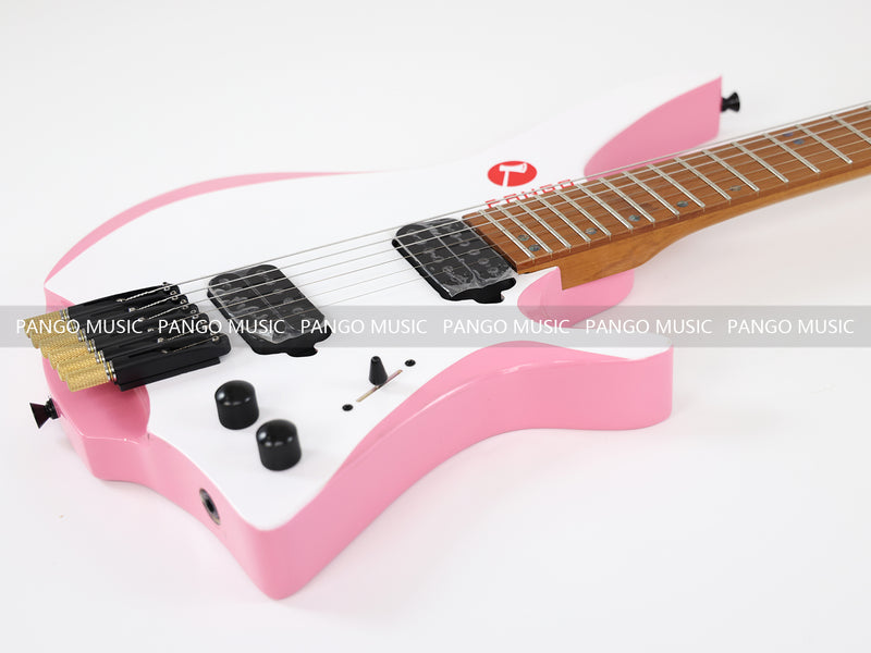 Slanted Frets Roasted Maple Neck Headless Electric Guitar with Active Electronics (PWT-1996)