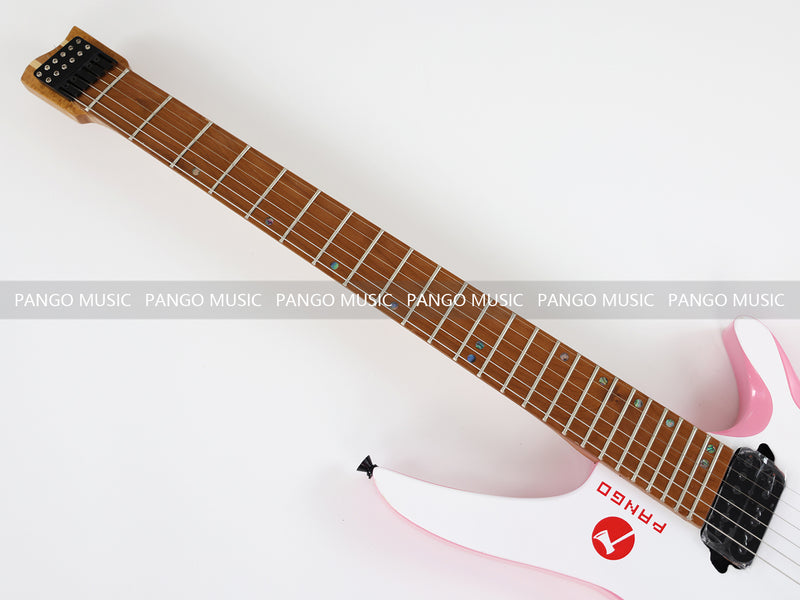 Slanted Frets Roasted Maple Neck Headless Electric Guitar with Active Electronics (PWT-1996)