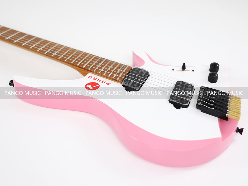 Slanted Frets Roasted Maple Neck Headless Electric Guitar with Active Electronics (PWT-1996)