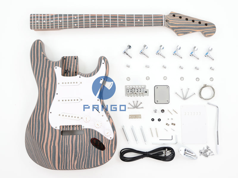 All Zebrawood ST-Style DIY Electric Guitar Kit (PST-527)
