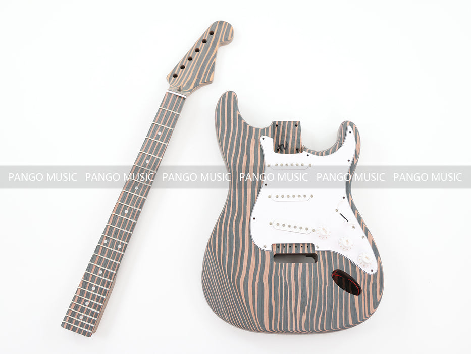 Solid Zebrawood Style DIY Electric Guitar Kit (PST-527F, Flash Sale, Fast & Free Shipping, No Taxes)