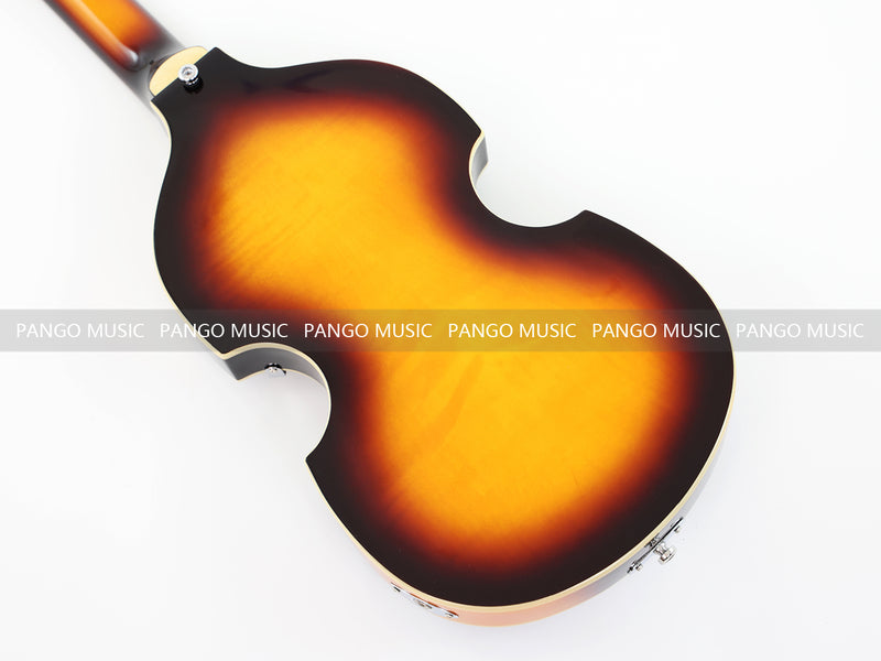 Sunburst Violin Semi-Hollow Body 4 String Electric Bass Guitar Bundle (PHY-165-B)