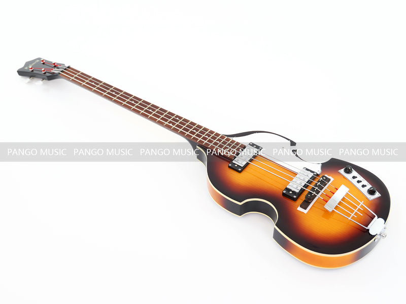 Sunburst Violin Semi-Hollow Body 4 String Electric Bass Guitar Bundle (PHY-165-B)