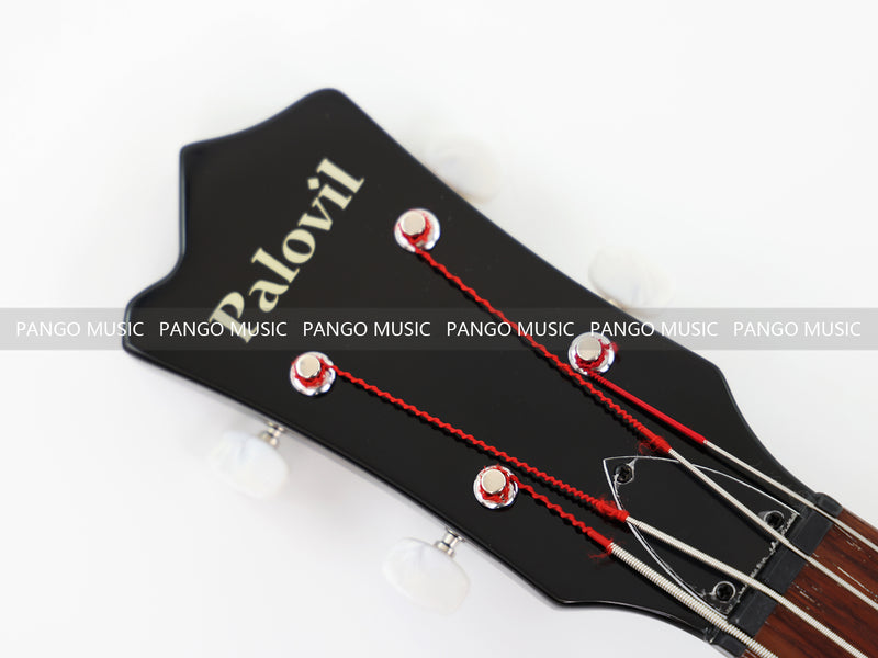 Sunburst Violin Semi-Hollow Body 4 String Electric Bass Guitar Bundle (PHY-165-B)