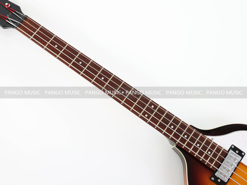 Sunburst Violin Semi-Hollow Body 4 String Electric Bass Guitar Bundle (PHY-165-B)
