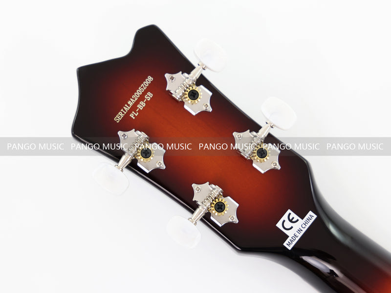 Sunburst Violin Semi-Hollow Body 4 String Electric Bass Guitar Bundle (PHY-165-B)