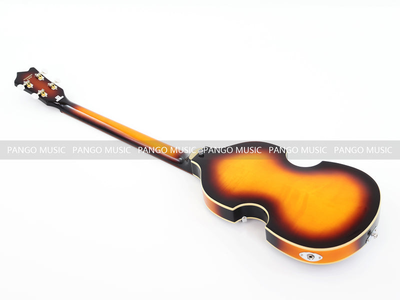 Sunburst Violin Semi-Hollow Body 4 String Electric Bass Guitar Bundle (PHY-165-B)
