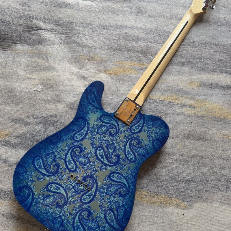 Tele Style Electric Guitar with Blue Paisley Gloss Finish (LRG-064)