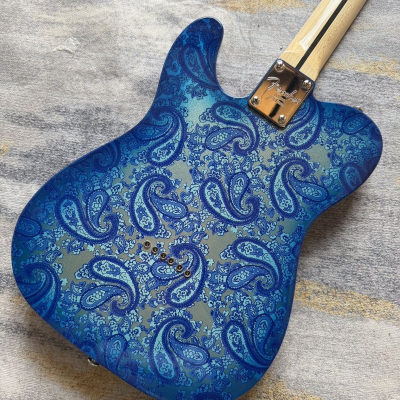 Tele Style Electric Guitar with Blue Paisley Gloss Finish (LRG-064)