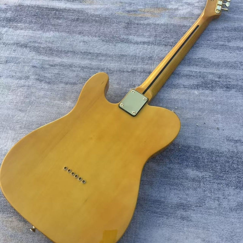 Tele Style Electric Guitar with Gloss Clear Burl Wood Top(LRG-085)