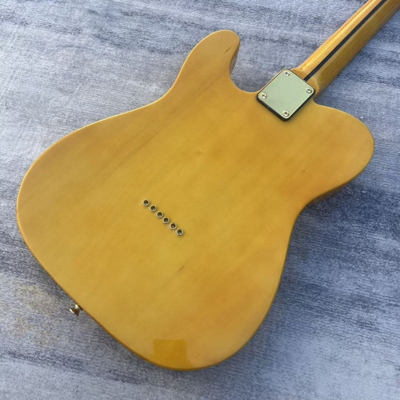 Tele Style Electric Guitar with Gloss Clear Burl Wood Top(LRG-085)