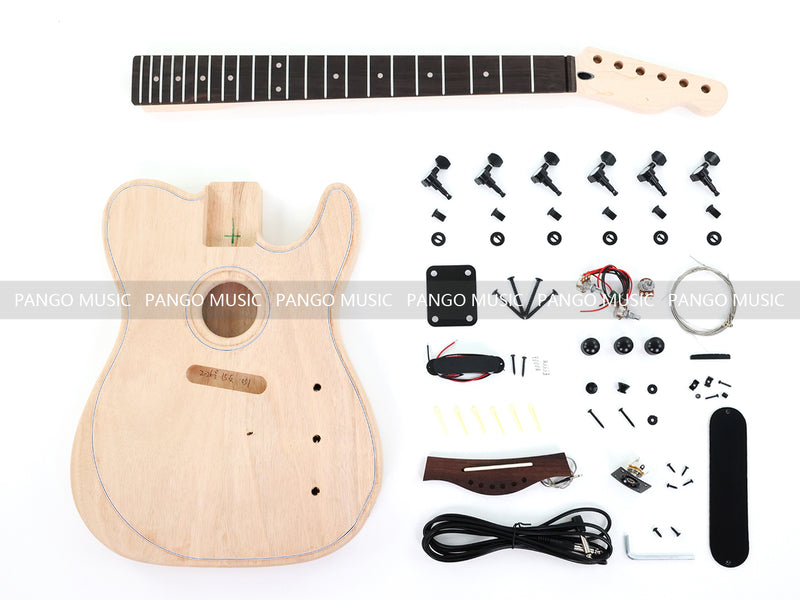 Tele Style Hollow Body DIY Acoustic-Electric Guitar Kit with Maple Top(PTL-051)