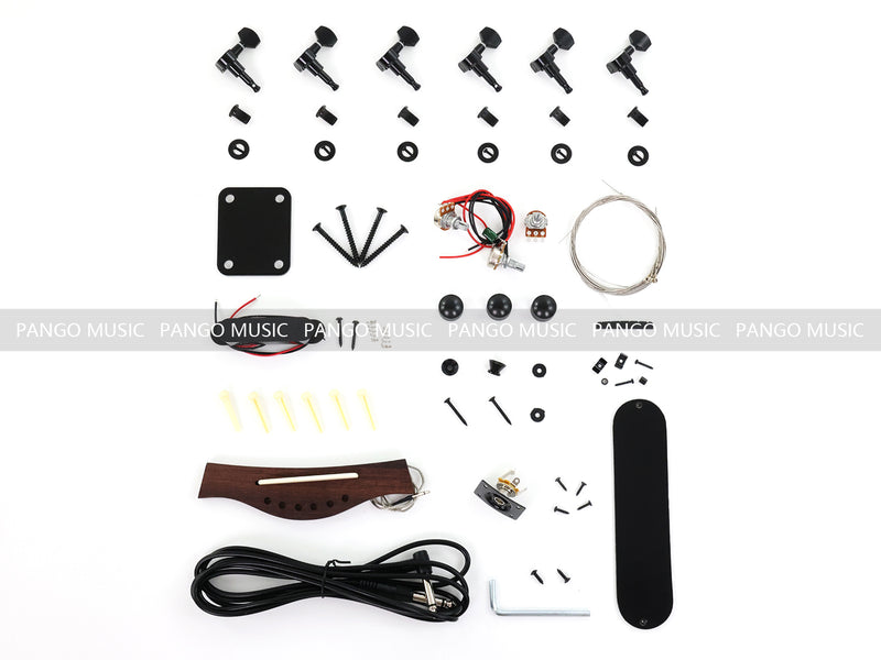 Tele Style Hollow Body DIY Acoustic-Electric Guitar Kit with Maple Top(PTL-051)