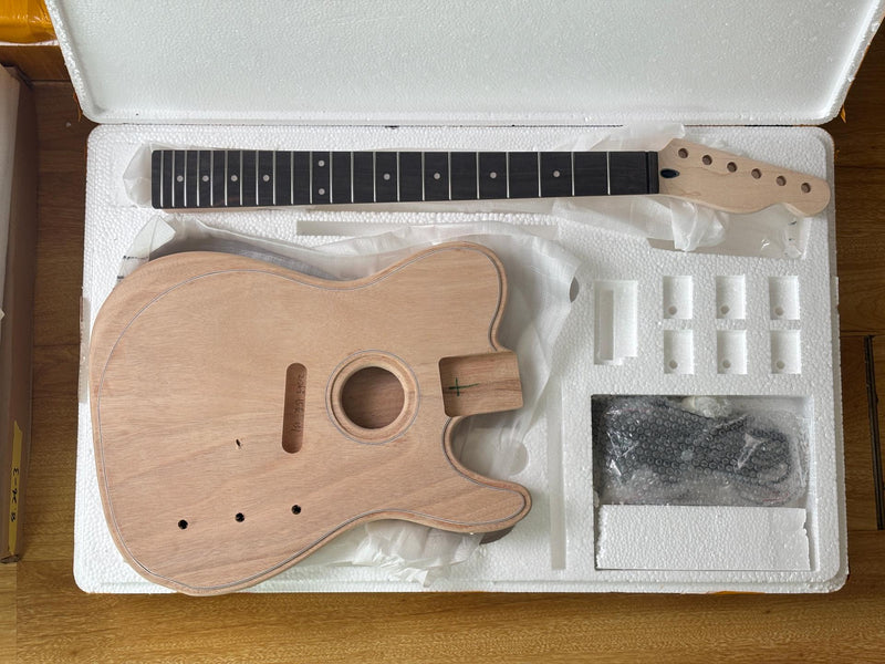 Tele Style Hollow Body DIY Acoustic-Electric Guitar Kit with Maple Top(PTL-051)