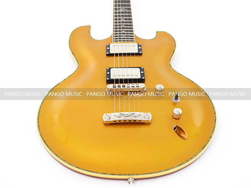 Ultra-thin Body Gold Metallic Finish Electric Guitar (070X)