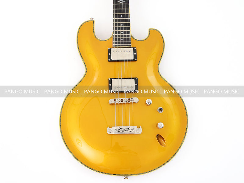 Ultra-thin Body Gold Metallic Finish Electric Guitar (070X)