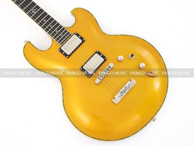 Ultra-thin Body Gold Metallic Finish Electric Guitar (070X)
