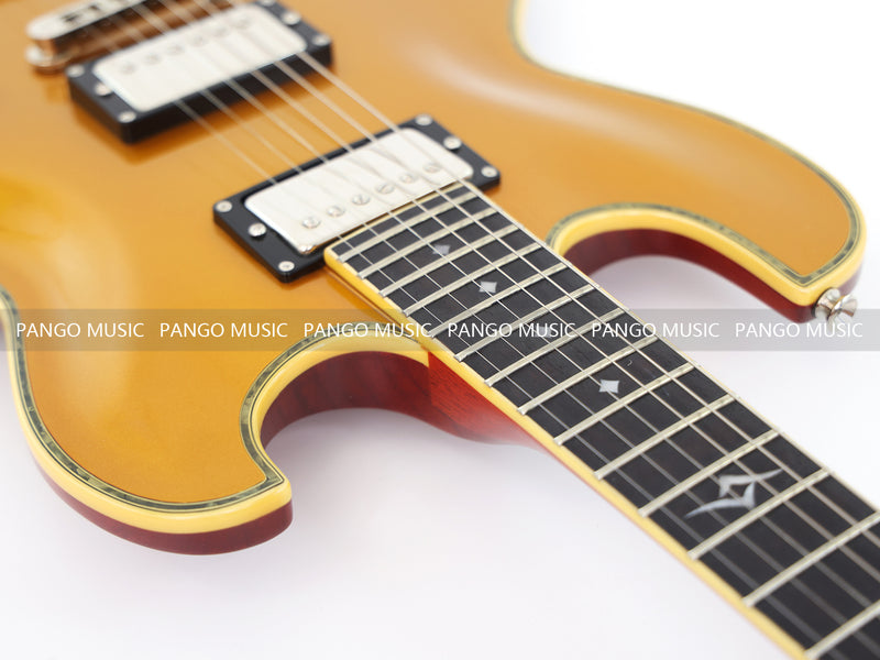 Ultra-thin Body Gold Metallic Finish Electric Guitar (070X)