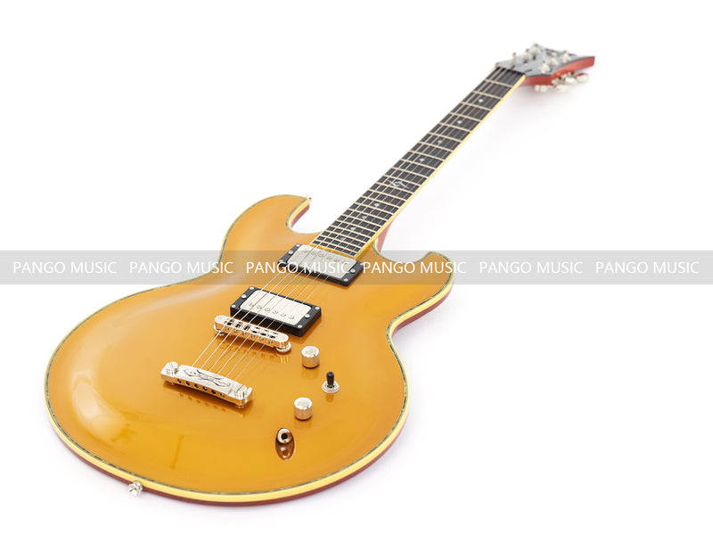 Ultra-thin Body Gold Metallic Finish Electric Guitar (070X)