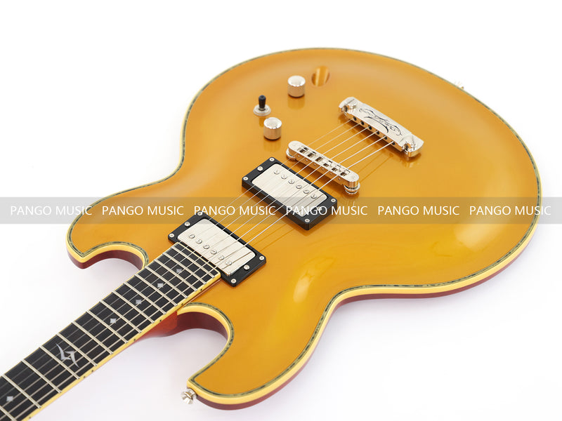 Ultra-thin Body Gold Metallic Finish Electric Guitar (070X)