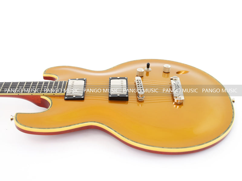 Ultra-thin Body Gold Metallic Finish Electric Guitar (070X)