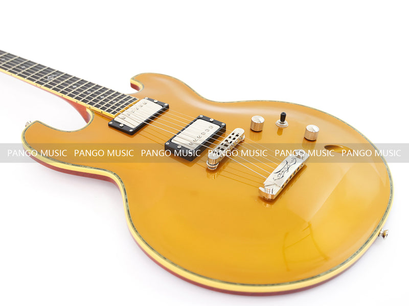 Ultra-thin Body Gold Metallic Finish Electric Guitar (070X)